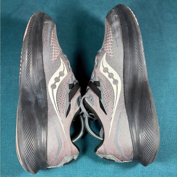 Saucony Ride 15 Women Gray/Purple Running Shoes Size 11 - Picture 5 of 8